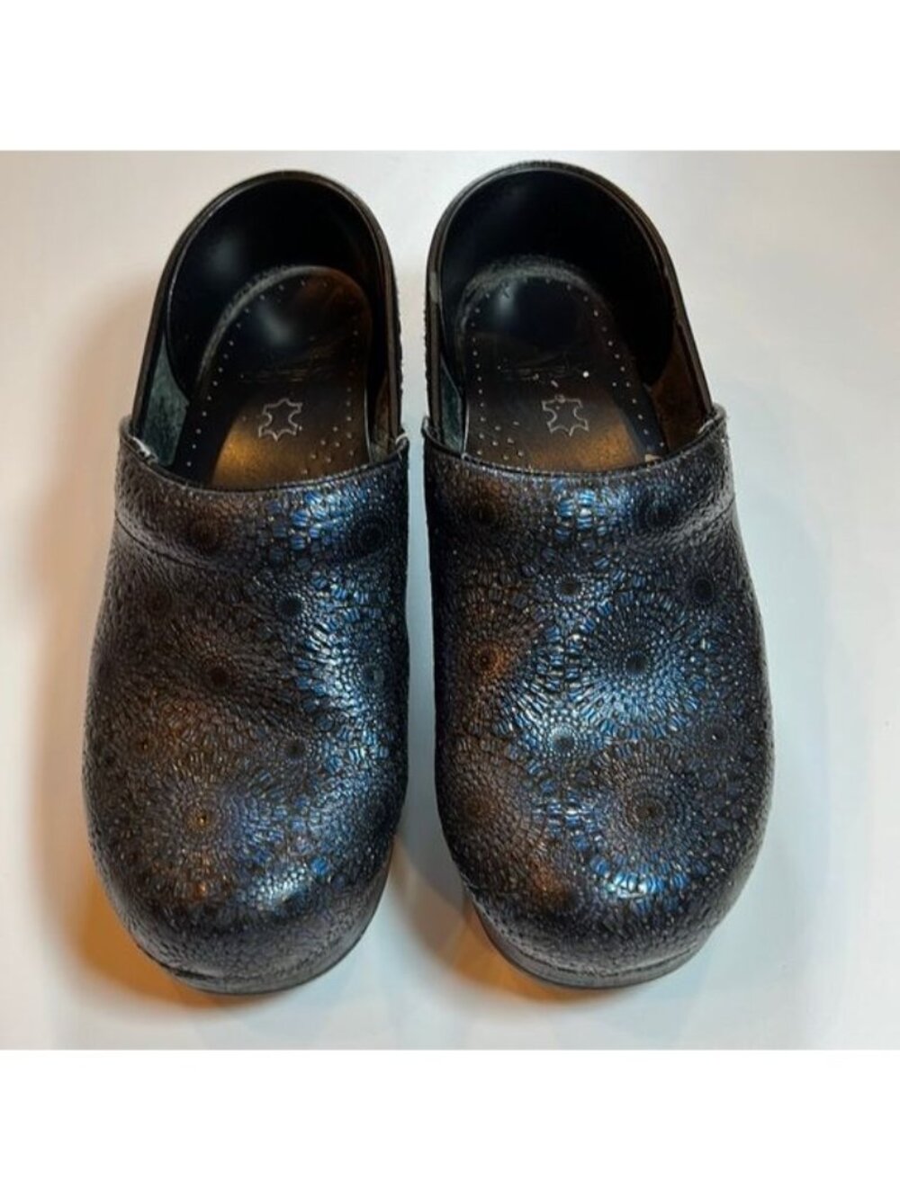 Dansko Dark blue and black design clog EU size 36 US Size 6 Some wear to upper
